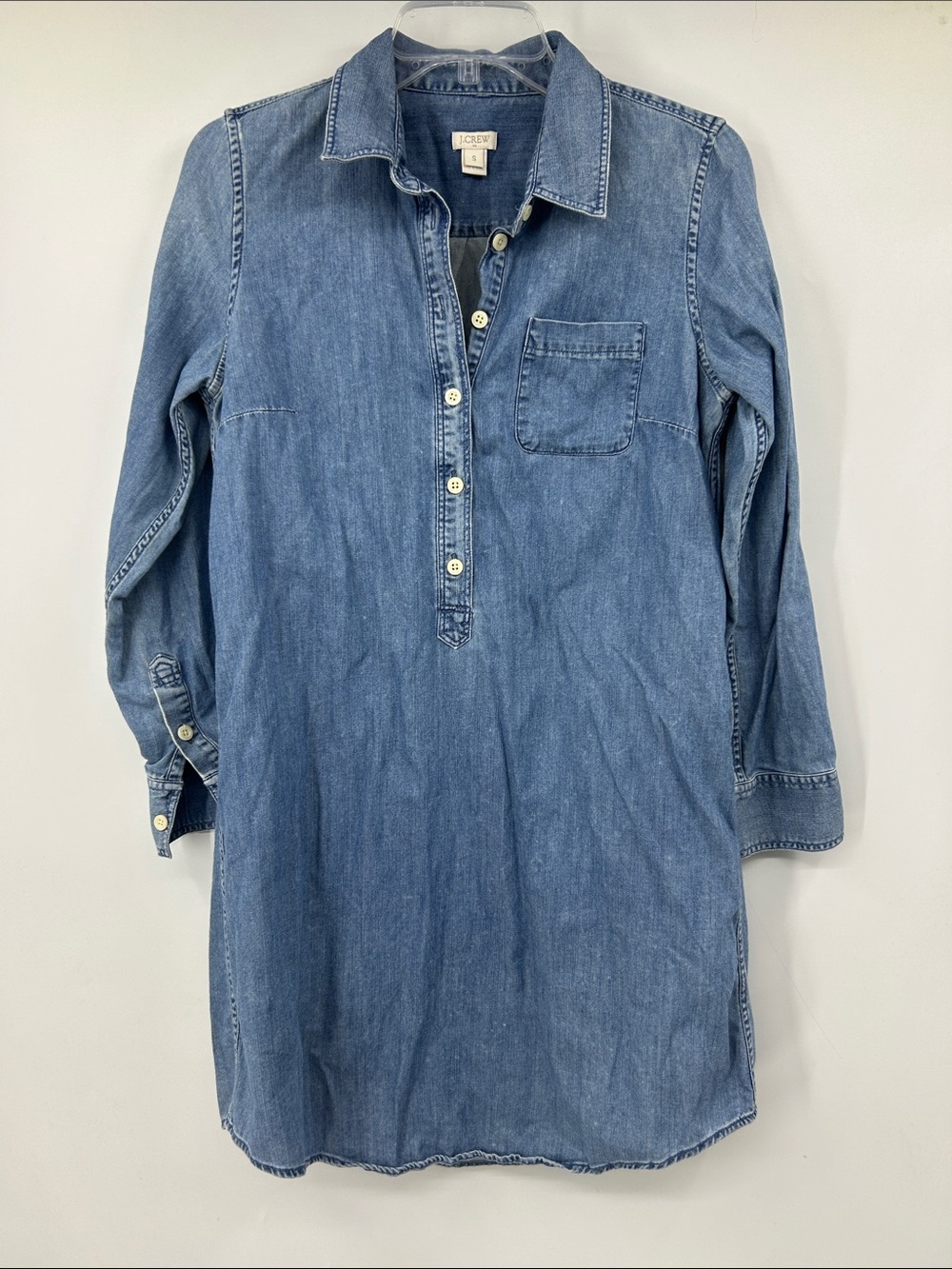 J. Crew Denim Short Dress Tunic Shirt Blue Size Small